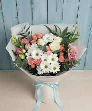 Букет цветов из:  Розы, Лизиантусы и Хризантемы #REPLACE_PRED# Часцы