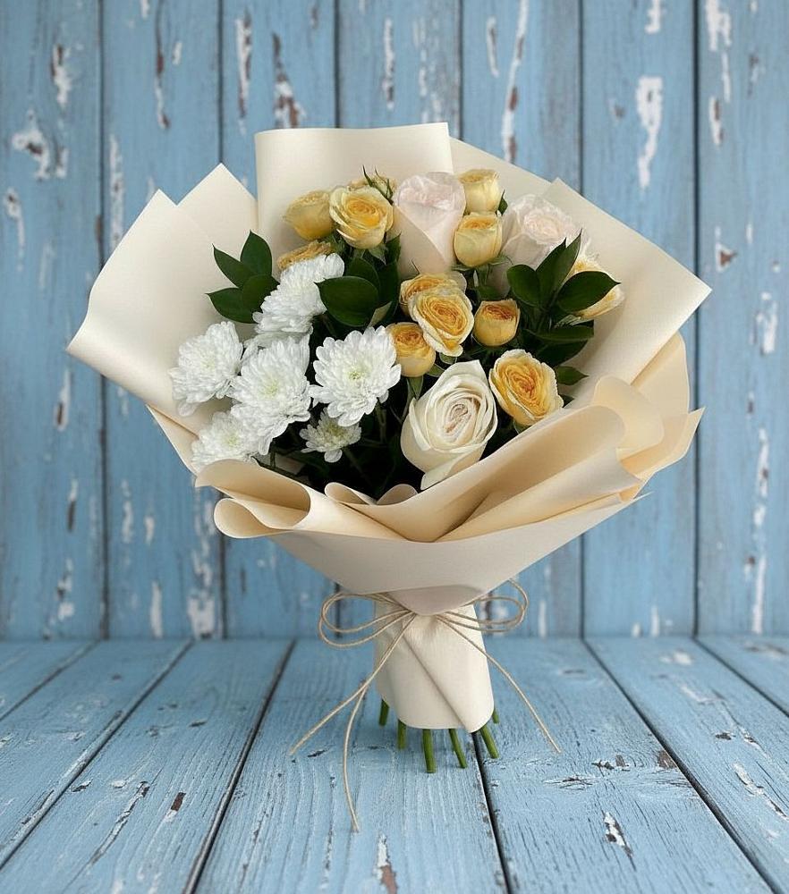 Букет цветов из: Розы и Хризантемы в Часцы