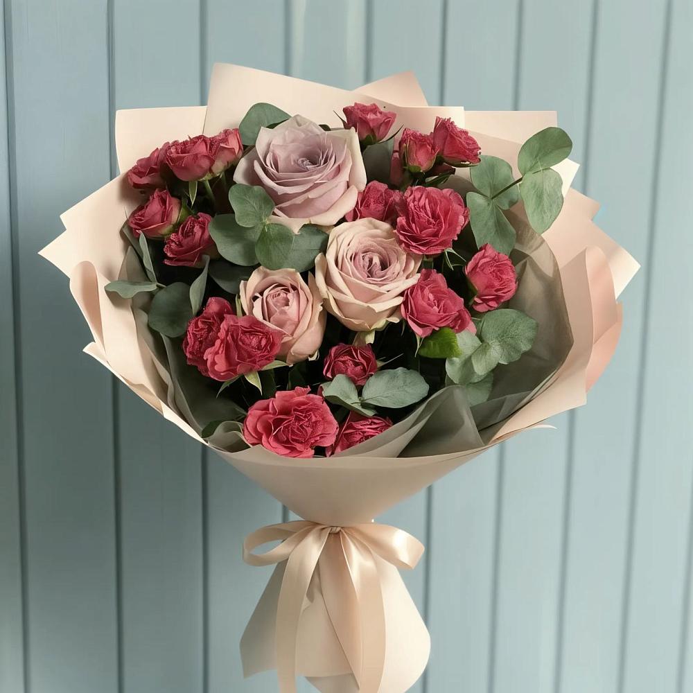 Букет цветов из: Гвоздики и Розы в Часцы