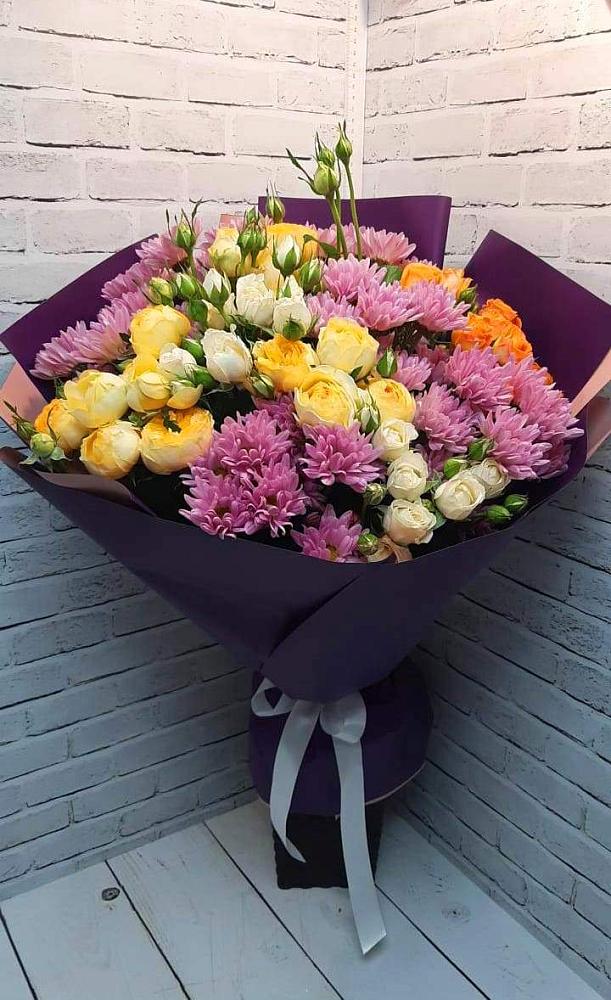 Букет цветов из: Хризантемы и Розы в Часцы