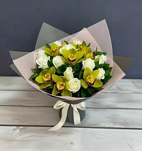 Букет цветов из:  Орхидеи и Розы в Часцы