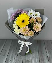 Букет цветов из:  Розы, Герберы и Хризантемы #REPLACE_PRED# Часцы