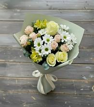 Букет цветов из:  Альстромерии, Розы и Хризантемы в Часцы